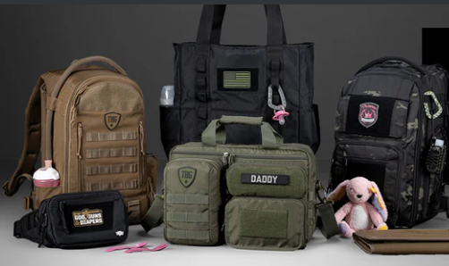 an assortment of products from the company "tactical baby gear"